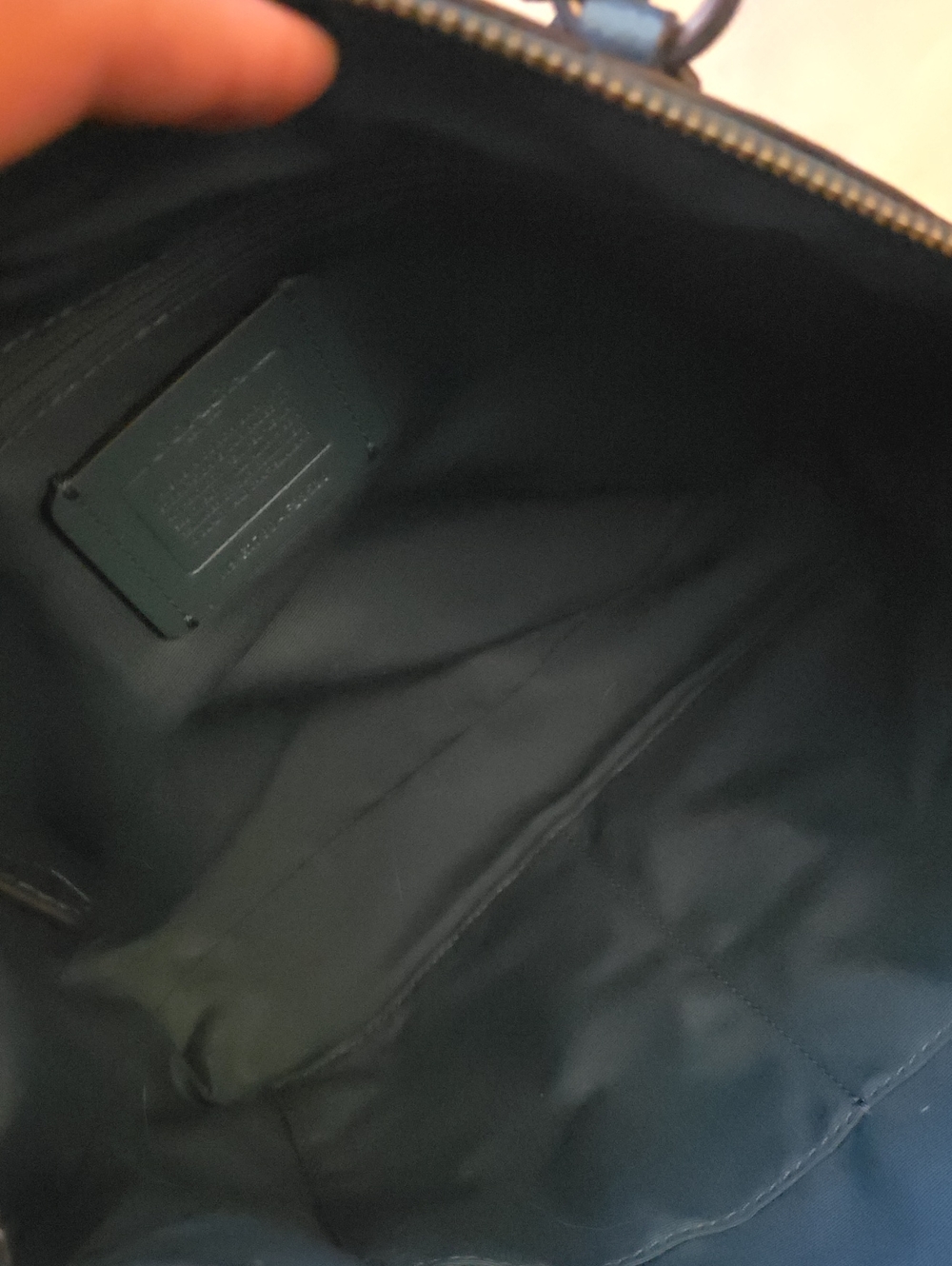 Coach Mini Kelsey Satchel in a metallic dark blue pebbled leather. - Picture 5 of 10